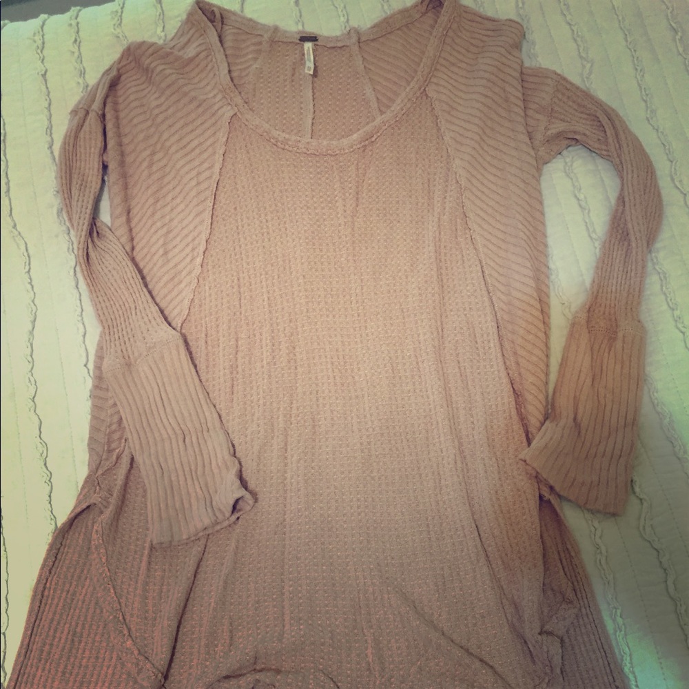 Free people blush woven sweater top